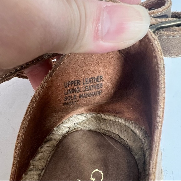 Garnet Hill Womens Espadrille Margo Studded Straps Wrap Sandals Sz 37Tan Leather - Picture 13 of 16